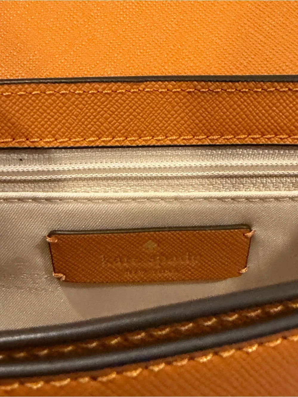 kate spade Orange Saffiano Crossbody with Gold Logo